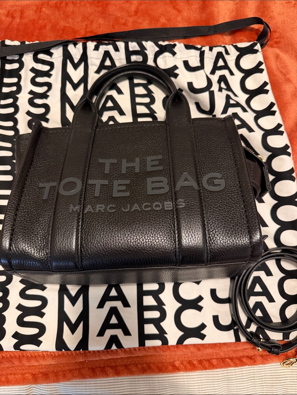 Marc Jacobs Black Pebbled Leather Top-Handle Tote